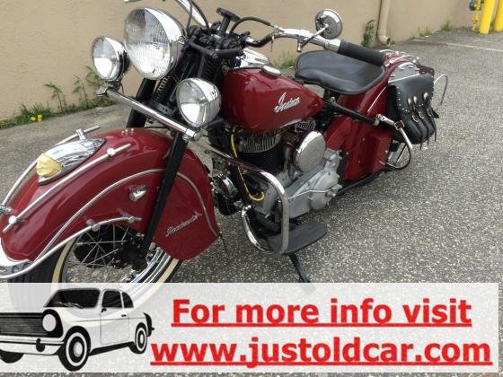 1948 Indian Chief Roadmaster V-twin 74 cid Flat Head Red