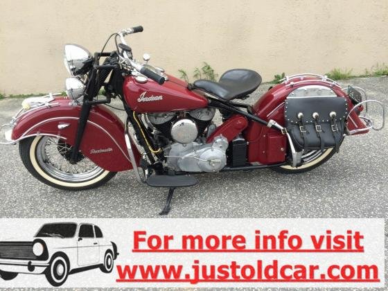 1948 Indian Chief Roadmaster V-twin 74 cid Flat Head Red