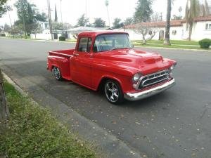 1957 Chevrolet Pickup Truck Custom Cab 350 V-8 Red